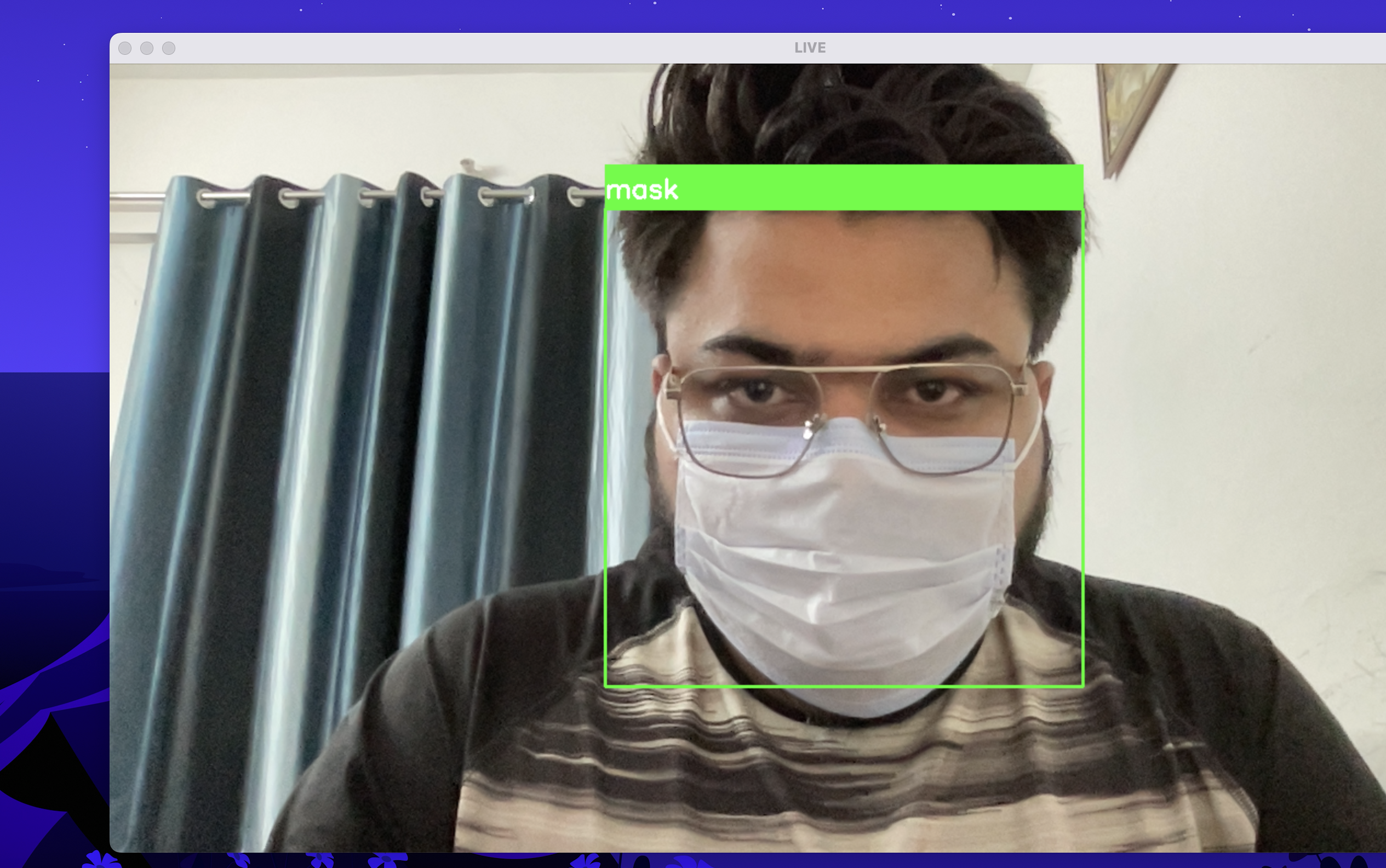 Real-time face mask detector